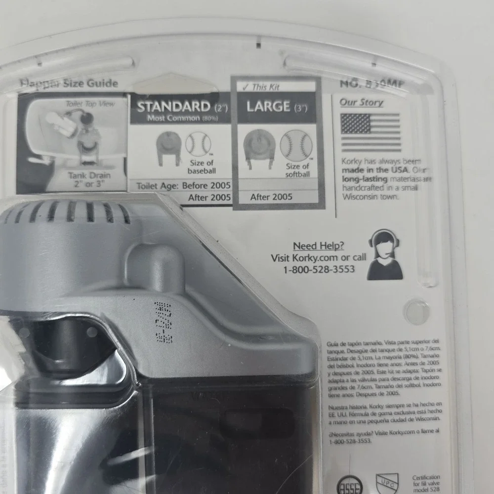 Korky 830MP QuietFill Platinum Complete Flush Valve & Flapper Repair Kit